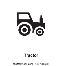 Tractor icon vector isolated on white background, logo concept of Tractor sign on transparent background, filled black symbol