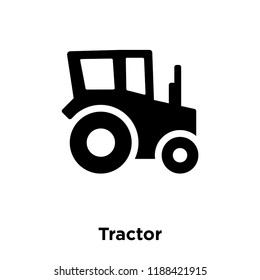 Tractor icon vector isolated on white background, logo concept of Tractor sign on transparent background, filled black symbol