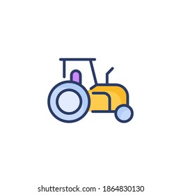 Tractor icon in vector. Logotype