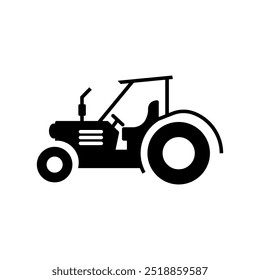 Vector del icono del tractor en el fondo blanco