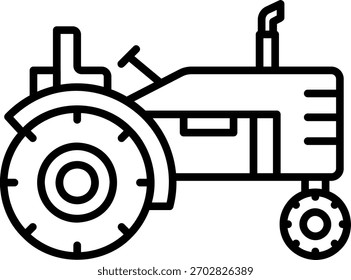 Ilustración de contorno de Vector de icono de tractor