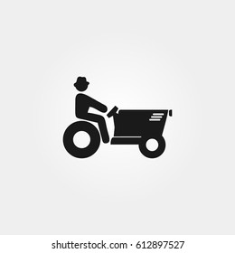 Tractor icon. vector sign symbol on white background