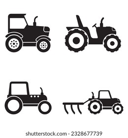 diseño del logotipo de la ilustración de la plantilla del vector del icono del tractor