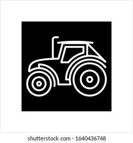 Tractor Icon, Vehicle Icon Vector Art Illustration