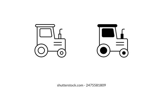 Traktor-Symbol mit weißem Hintergrund Vektorgrafik Stock Illustration