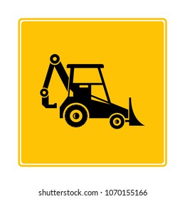 tractor icon in yellow background