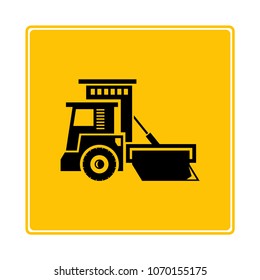 tractor icon in yellow background