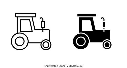 Tractor icons thin line illustrations designs
