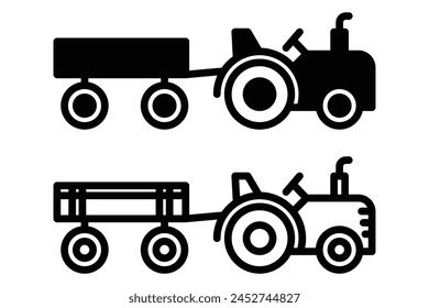 tractor icons vector isolated on white