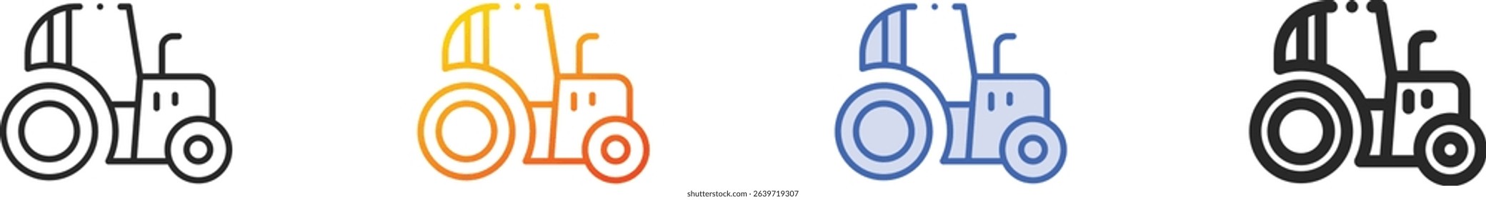 tractor icon.Thin Linear, Gradient, Blue Stroke and bold Style Design Isolated On White Background