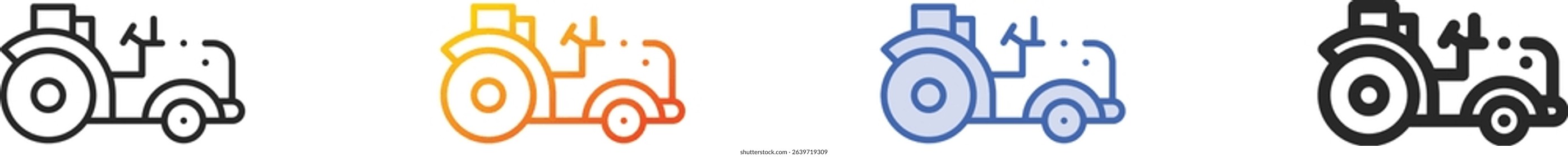 tractor icon.Thin Linear, Gradient, Blue Stroke and bold Style Design Isolated On White Background