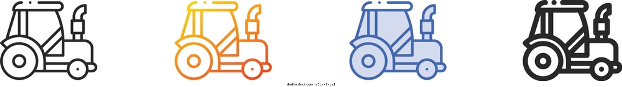 tractor icon.Thin Linear, Gradient, Blue Stroke and bold Style Design Isolated On White Background