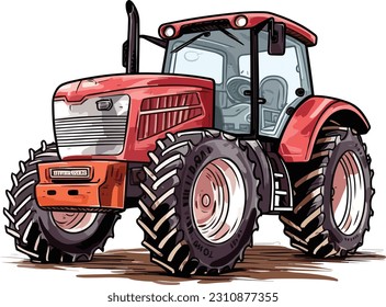 tractor illustration design, tractor  design