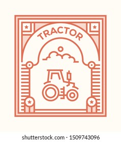 TRACTOR AND ILLUSTRATION ICON CONCEPT
