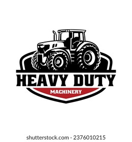 tractor illustration logo vector badge