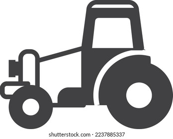 tractor illustration in minimal style isolated on background