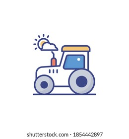 Tractor illustration style icon. EPS 10 file