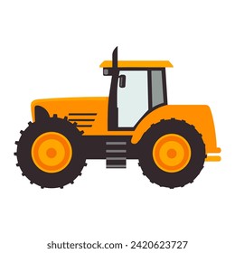 Traktorgrafik, Vektorgrafik einzeln auf weißem Hintergrund, UmrisskilSymbol für den Landtransport