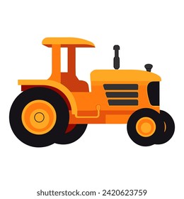 Ilustración de tractor arte vectorial aislado en fondo blanco, icono plano de contorno de transporte de granja