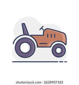 Tractor aislado icono plano. Máquina del granjero. Señal de agricultura. Símbolo del gráfico para su diseño del Sitio web, logotipo, App, UI. Ilustración vectorial, EPS10.