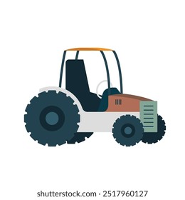 tractor isolated on transparent or white background, vector illustration of agricultural machine