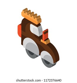 Tractor isometric left top view 3D icon