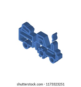 Tractor isometric left top view 3D icon