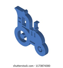 Tractor isometric left top view 3D icon