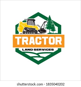 tractor land service logo designs simple modern for farm service