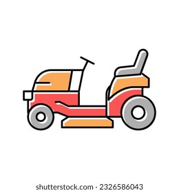 tractor lawn mower color icon vector. tractor lawn mower sign. isolated symbol illustration