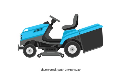 Tractor lawn mower. flat style. isolated on white background