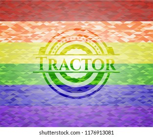 Tractor lgbt colors emblem 