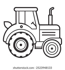 Vector de dibujo de arte de línea de tractor.