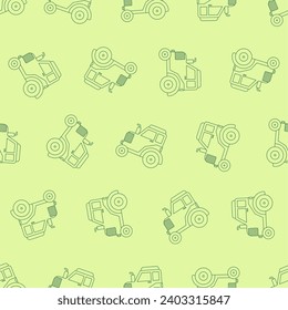 Tractor line art seamless pattern. Suitable for backgrounds, wallpapers, fabrics, textiles, wrapping papers, printed materials, and many more. Editable vector.