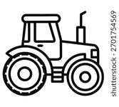 tractor line art vector icon