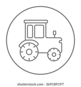 Icono de línea del tractor.