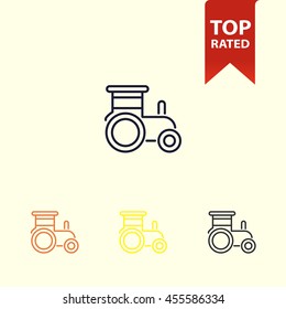 tractor line icon