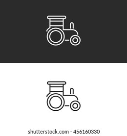 tractor line icon