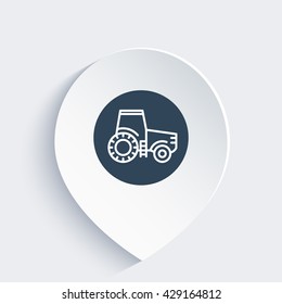 Tractor line icon, agrimotor vector, engineering vehicle, farm tractor icon on mark, vector illustration