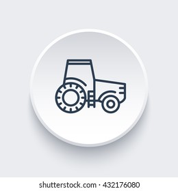 Tractor line icon, agrimotor vector, farm tractor linear icon, vector illustration