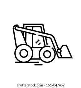 Tractor line icon, concept sign, outline vector illustration, linear symbol.