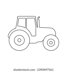 Tractor line icon, Farming simple icon in modern flat style sign vector