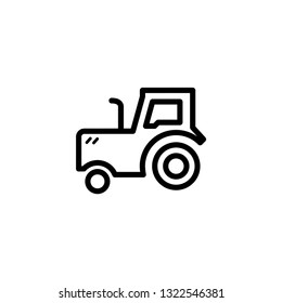 Tractor Line Icon In Flat Style Vector For Apps, UI, Websites. Black Icon Vector Illustration.