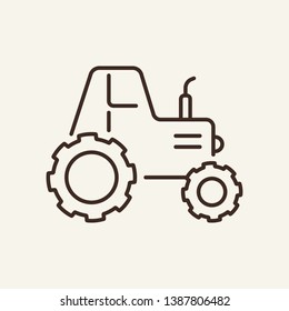 Tractor line icon. Heavy machine, equipment, farmer. Transport concept. Vector illustration can be used for topics like agriculture, farming, field