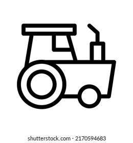 ilustración de icono de línea de tractor vectorial 