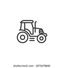 Tractor line icon. linear style sign for mobile concept and web design. Farm tractor outline vector icon. Symbol, logo illustration. Vector graphics