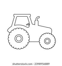 Tractor line icon in modern flat style sign