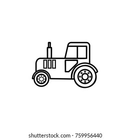 Tractor line icon on white background