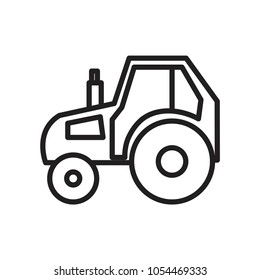 Tractor line icon, outline vector sign, linear style pictogram isolated on white. Symbol, logo illustration. Editable stroke. Pixel perfect