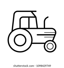 Tractor line icon, outline vector sign, linear style pictogram isolated on white. Symbol, logo illustration. Editable stroke. Pixel perfect
